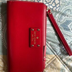 Leather Red kate spade wristlet/wallet